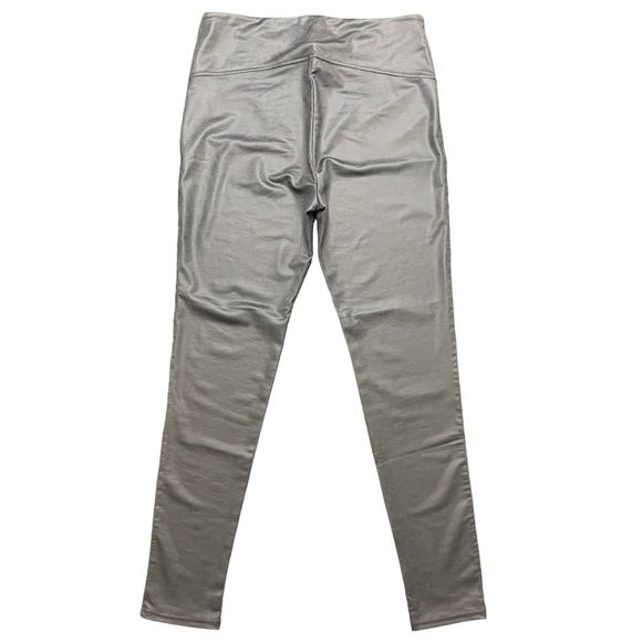 Seven7 Womens Faux Leather Legging Gun Metal Gray High Waisted Stretch Pull On L - Picture 4 of 9